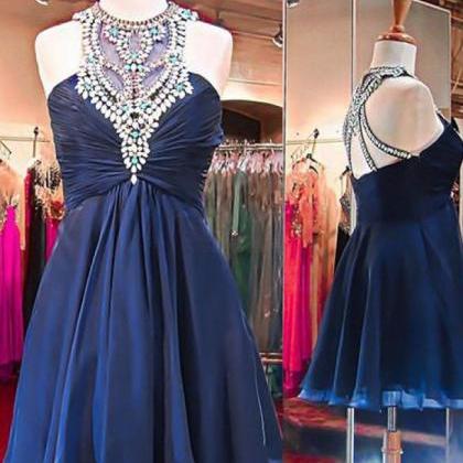 Homecoming Dresses,navy Blue Homecoming Dress,cute..
