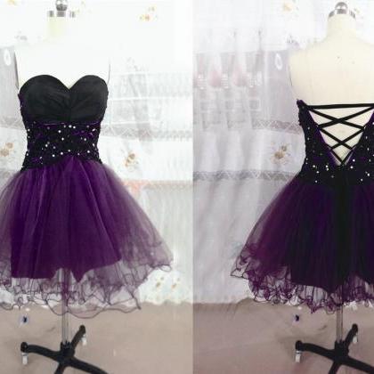 Homecoming Dresses,tulle Homecoming Dress,grape..