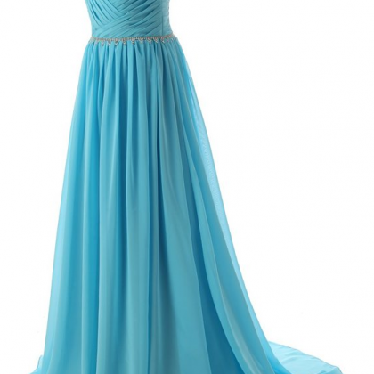 Beaded Straps Bridesmaid Prom Dress With Sparkling..