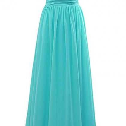 V Neck Pleat Long Bridesmaid Dresses Prom Gown