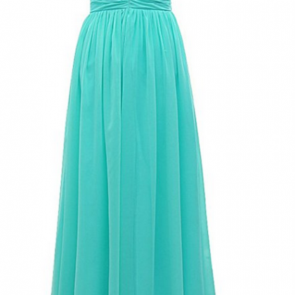 V Neck Pleat Long Bridesmaid Dresses Prom Gown