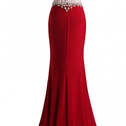 Prom Dresses Lace & Spandex High Neck..