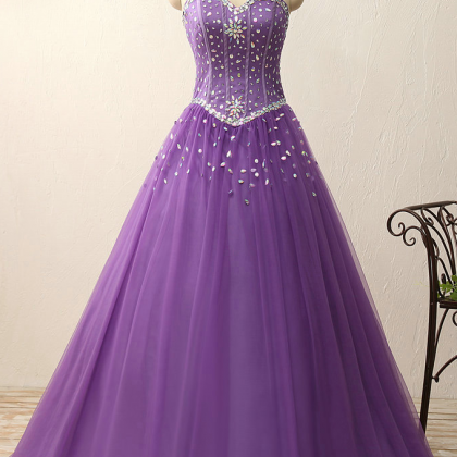 Sexy Long Prom Dress, Tulle Prom Dress, Beading..