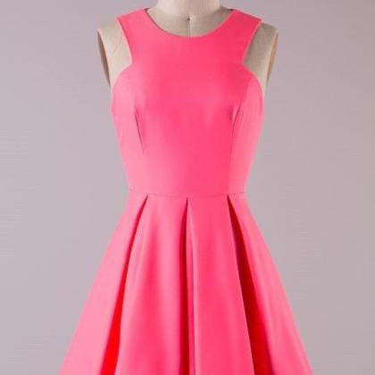 Short A-line Pleated Party Dress Featuring Halter..