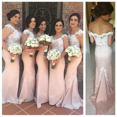Long Bridesmaid Dress, Blush Pink Bridesmaid Dress, Cheap Bridesmaid Dress, Lace Bridesmaid Dress, Sheath Bridesmaid Dress, Elegant Bridesmaid Dresses