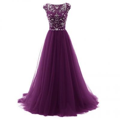 Prom Dresses,Evening Dress,Party Dresses,Purple Evening Dress with Cap Sleeves Prom Dresses,long Evening Dress,mermaid Prom Dress,Prom Gown,Sexy Prom Dress,Long Prom Gown,Modest Evening Gowns for Teens