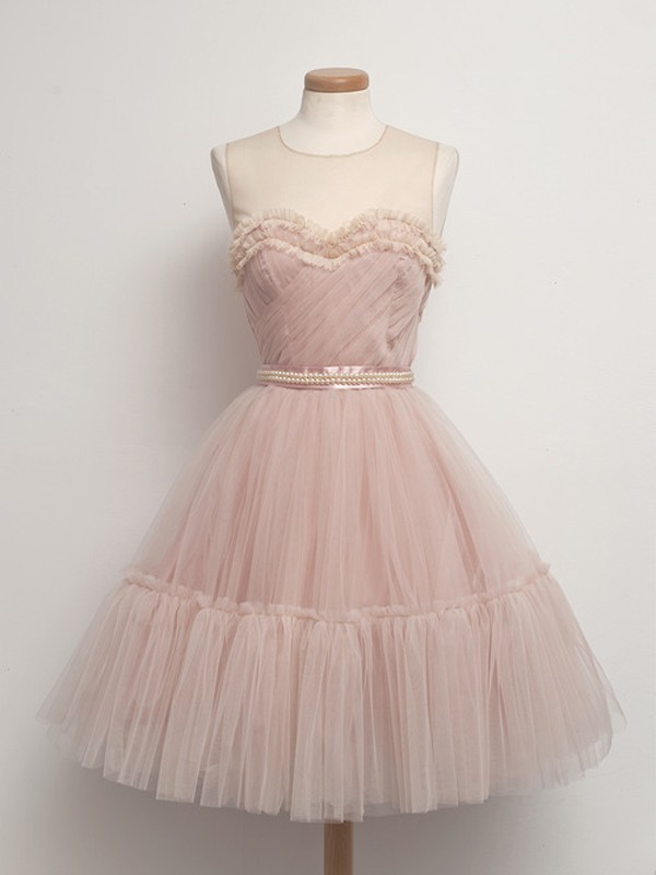 Short Prom Dress With Layered Tulle Skirt