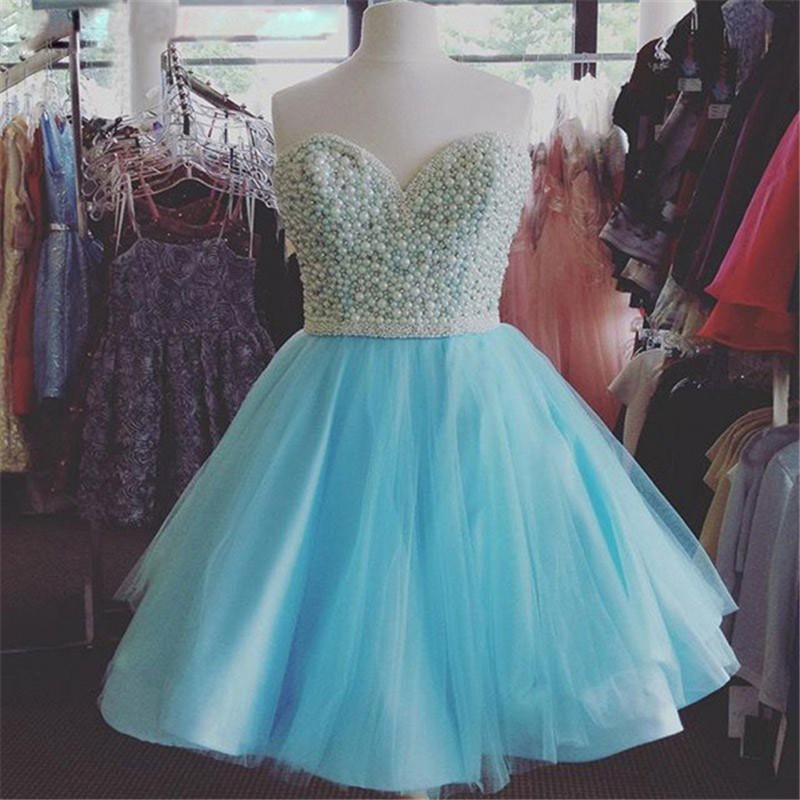 Formal Short Dresses For Teens Junior Graduation Gown Short Blue Homecoming Dresses With