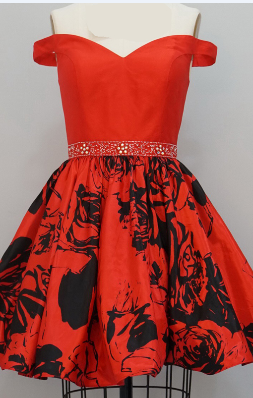 Short Homecoming Dress A-line Off The Shoulder Red Carpet Party Gown