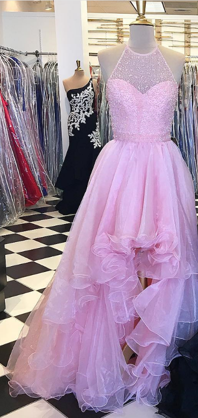 Prom Dresses,high Low Prom Dress,beaded Prom Gowns,pink Prom Dress,black Prom Dress,prom Dresses