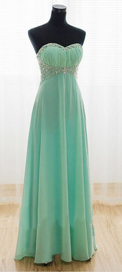Mint Green Prom Dresses,a-line Prom Dress,beading Prom Dress,sweetheart Prom Dress,chiffon Prom Dress,corset Evening Gowns,fitted Party Formal