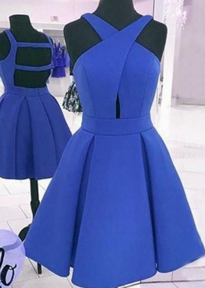 Sexy Open Back Homecoming Dress,Royal Blue Prom Dress,Short Party Dress ...