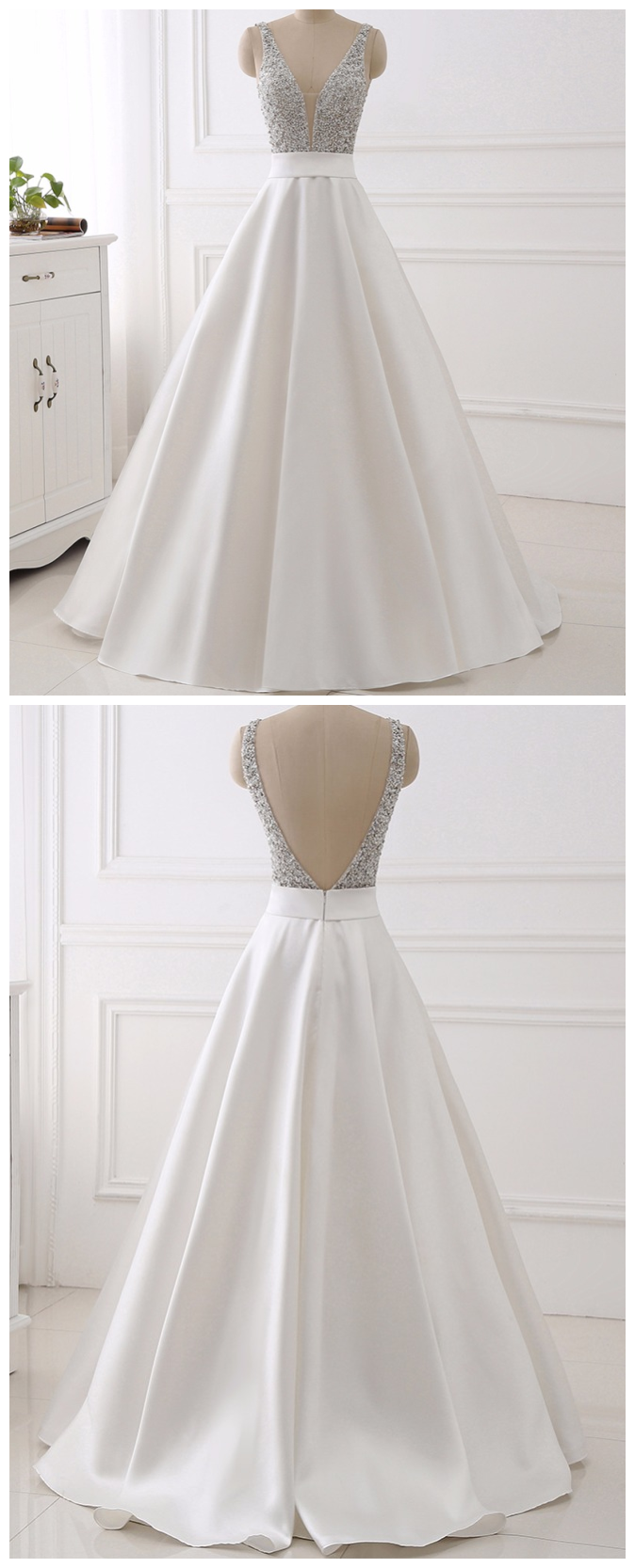 white sparkly gown