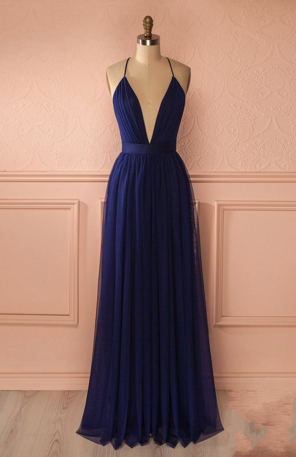 dark blue long gown