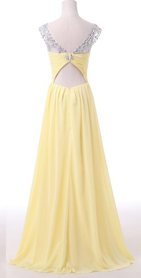 light yellow long dress