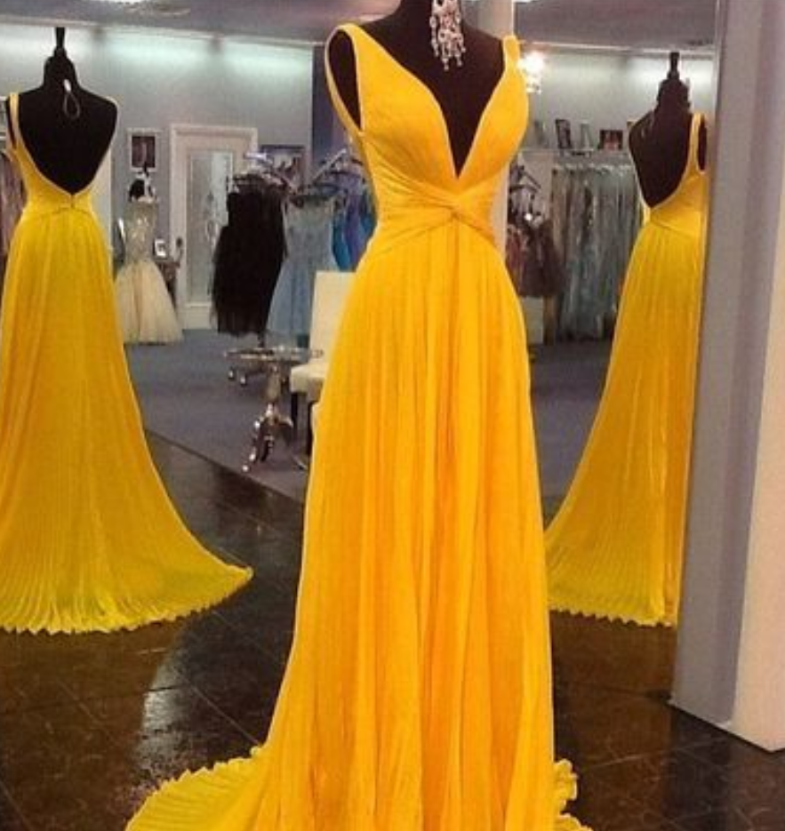 yellow dress evening