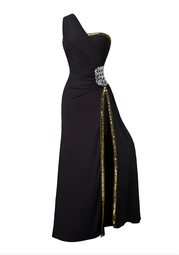Beading Prom Formal Evening Slit Long Evening Dresses Black Mermaid Prom Dress