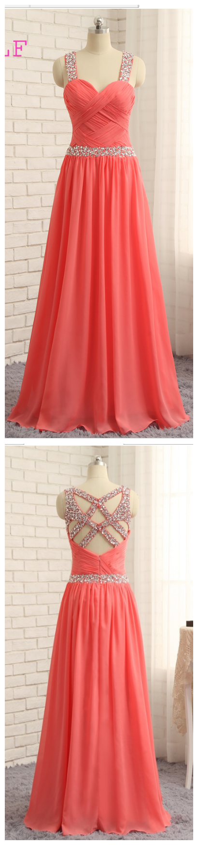 Prom Dresses, A-line Sweetheart Sexy Chiffon Beaded Long Prom Gown ,evening Dresses, Evening Gown