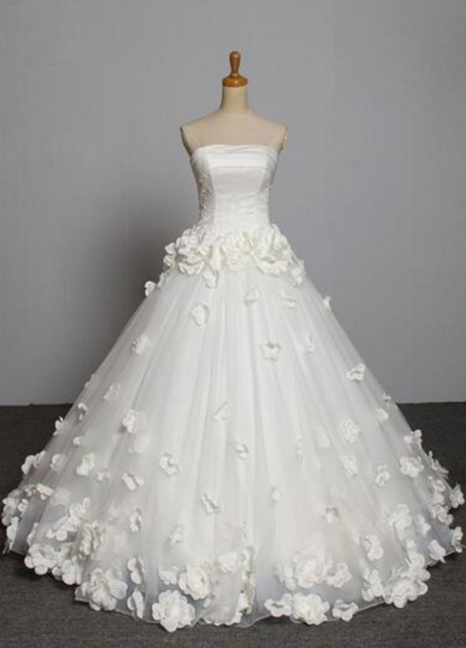 Romantic Floor Length Custom Flower Beaded Shopping Online Vintage Wedding Dress Gowns Robe Bride Wedding Dress