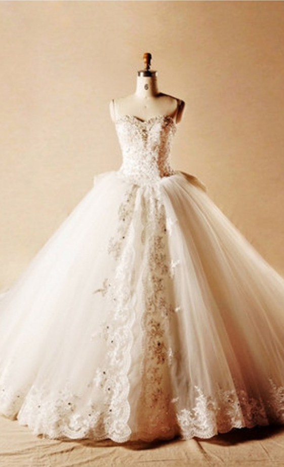 Wedding Dress Wedding Gowns Robe De Mariage Tulle Appliques Beading Ball Gown Wedding Dress