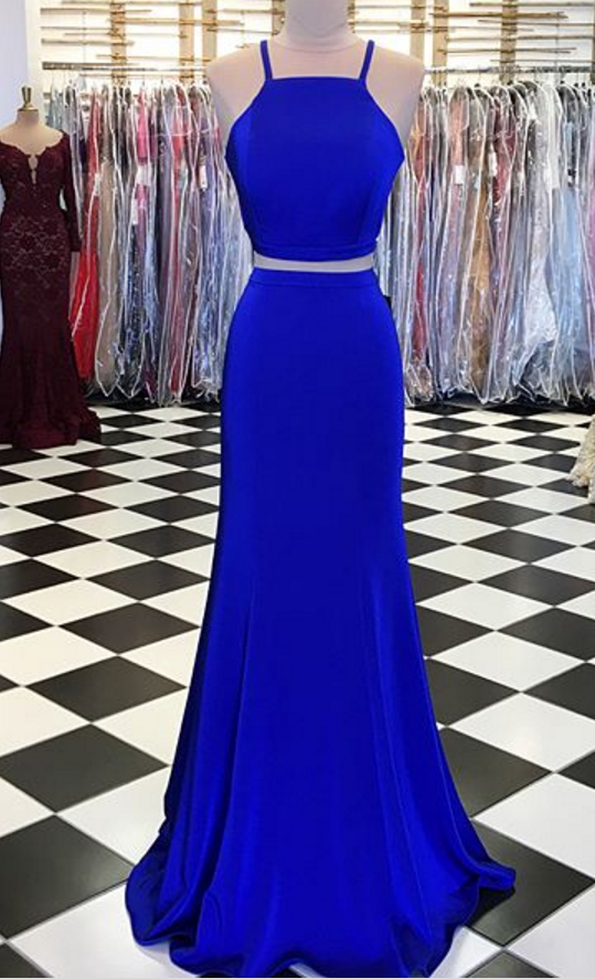 knee length dresses for ladies Elegant Two Piece Long Prom Dress,Summer Beach Dress fg5555 – formalgowns main image 1