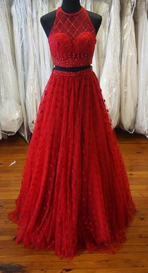 Red Prom Dress, Beaded Prom Dress, A Line Prom Dress, Floral Prom Dress, Floor Length Prom Dress, Prom Dresses , Vestido De Longo, Prom Dress,