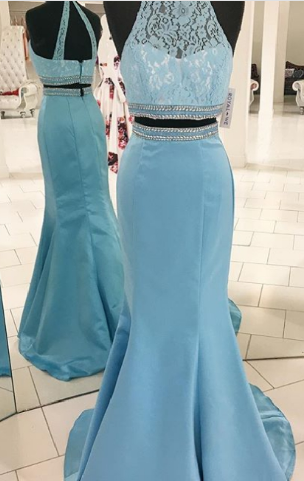 Gorgeous Two Piece Prom Dress, Mermaid Long Prom Dress, Formal Evening Dress