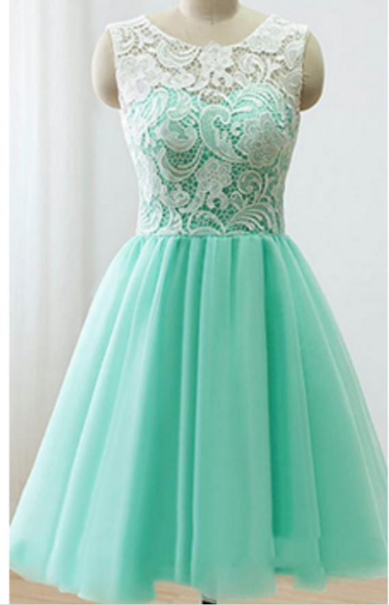 Cute Homecoming Dress, Light Green Homecoming Dress, Short Homecoming Dress, Lace Homecoming Dress, Homecoming Dress
