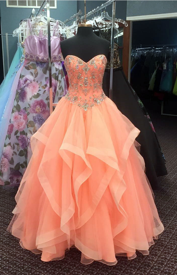 Beaded Prom Dress, Quinceanera Dresses, Elegant Prom Dress, A Line Prom Dress, Tulle Prom Dress, Elegant Prom Dress, Floor Length Prom Dress
