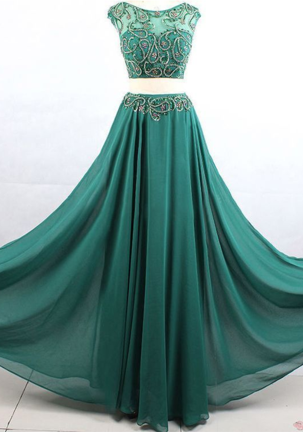 emerald green two piece prom dress 3D Floral Off Shoulder Slit Gown by Amarra 88361 – ABC Fashion main image 1