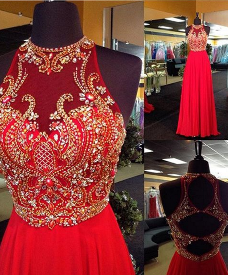 Dododress-red Prom Dress,long Prom Dress,chiffon Prom Dress,beautiful Beading Prom Dress,high Quality Prom Dress,custom Dress,elegant Wowen