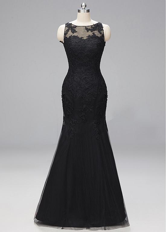 In Stock Stunning Lace & Tulle Bateau Neckline Mermaid Evening Dresses
