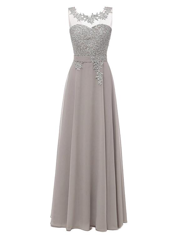 A-line Halter Chiffon Evening Dress with Lace
