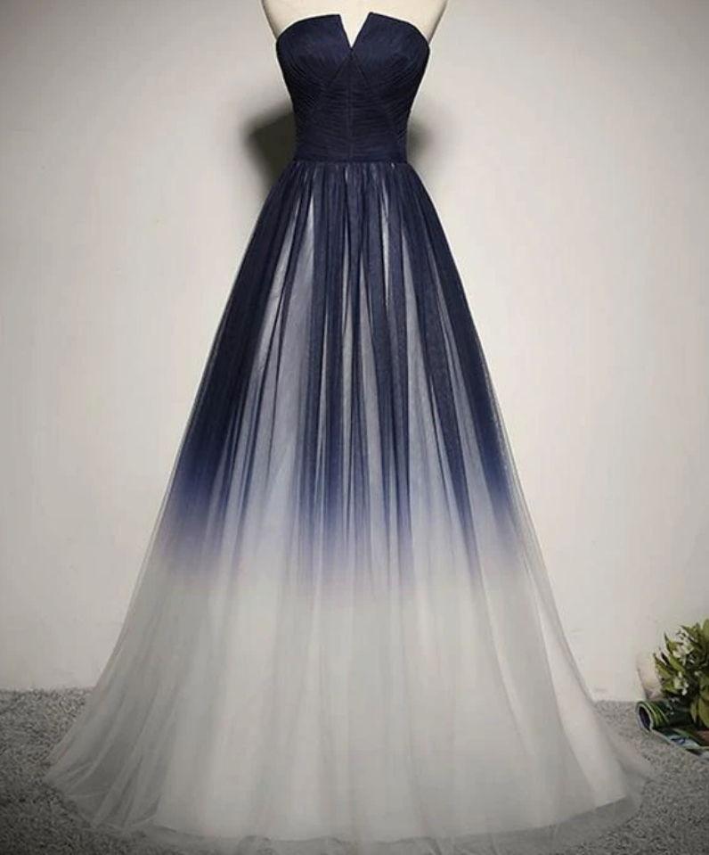 Charming Gradient Bridesmaid Dress, Tulle A-line Party Dress