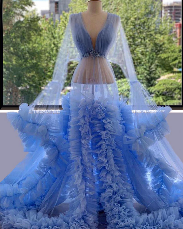 prom dress with flared sleeves Off-the-Shoulder Lace Evening Dress Chic Strapless Bell Sleeves Prom Dresses