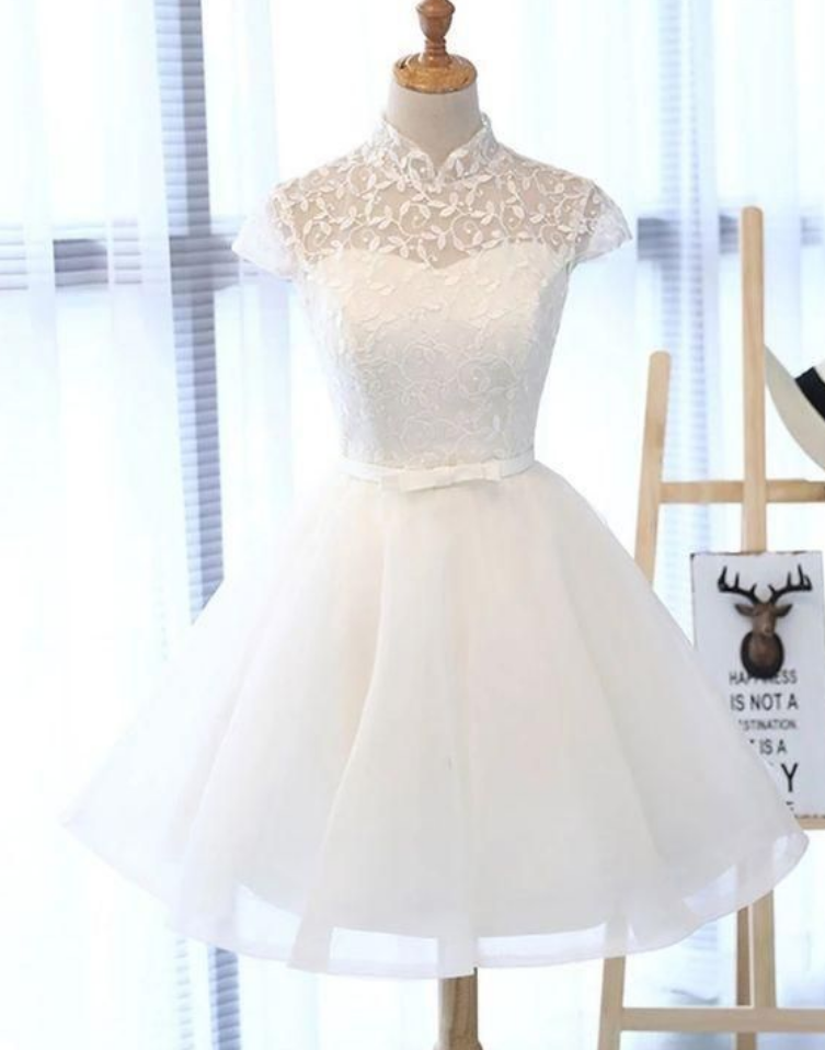 Tulle Short Party Dress, Lace And Tulle Homecoming Dress