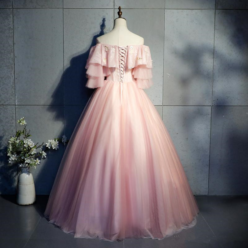 Pink Tulle Lace Ball Gown Sweet 16 Dress ,Pink Princess Dress Y768