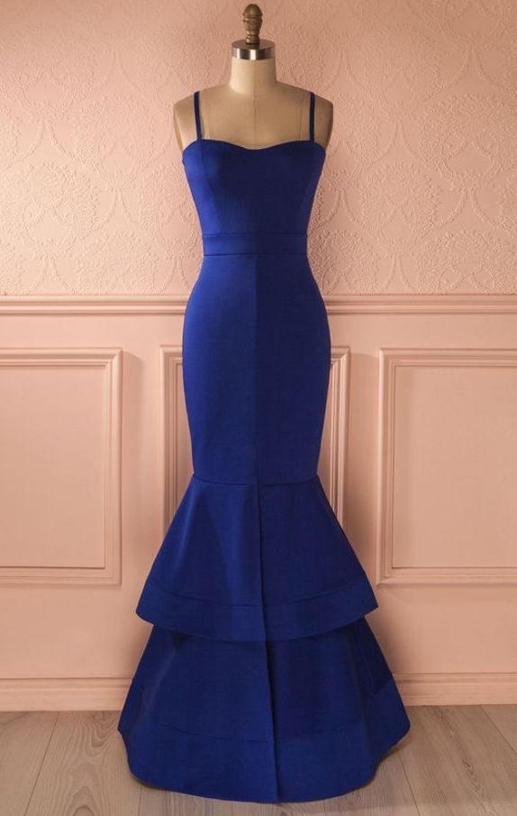 Spaghetti Prom Dress,royal Blue Prom Dress,mermaid Prom Dress,fashion Prom Dress