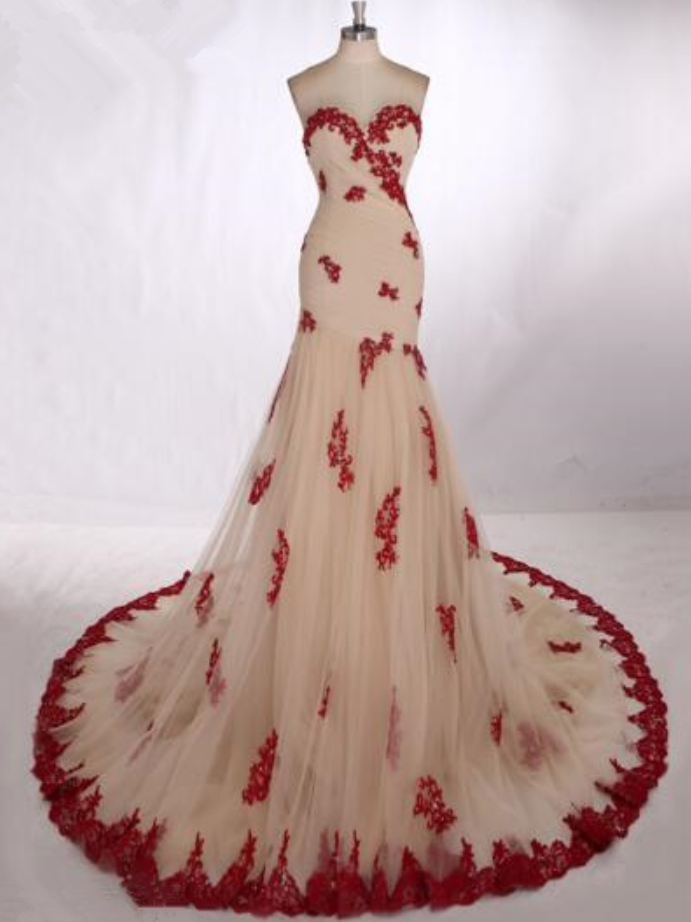High Quality Red Lace Prom Dress Prom Dress Mermaid Prom Dress Prom Dress Pageant Evening Dress