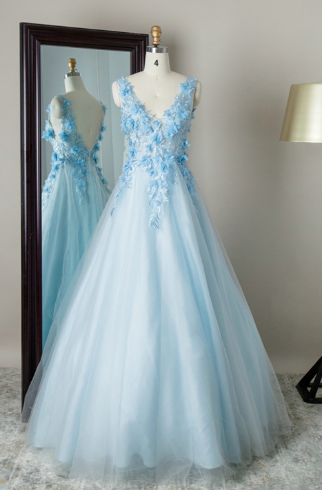 Prom Dresses,v Neck Tulle Balloon Gown Evening Women Plus Size Prom Dresses