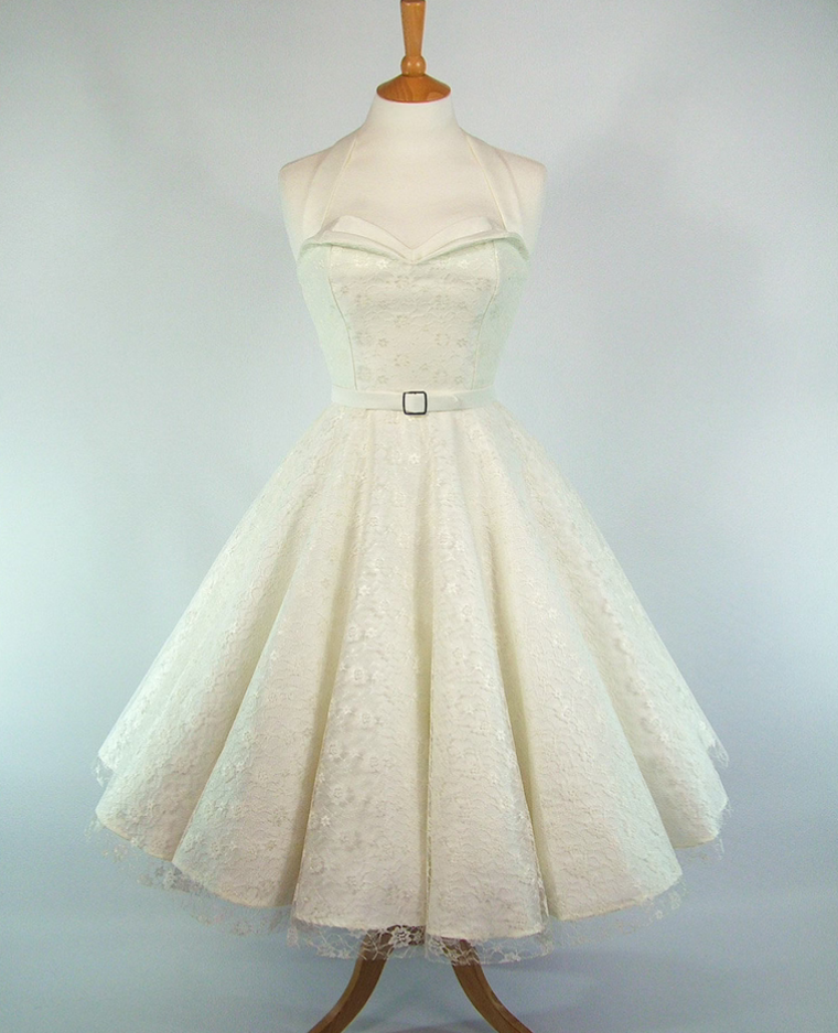 Prom Dresses, Satin & Lace Full Circle Skirt Petal Bust Wedding Dress - Detachable Straps And Belt