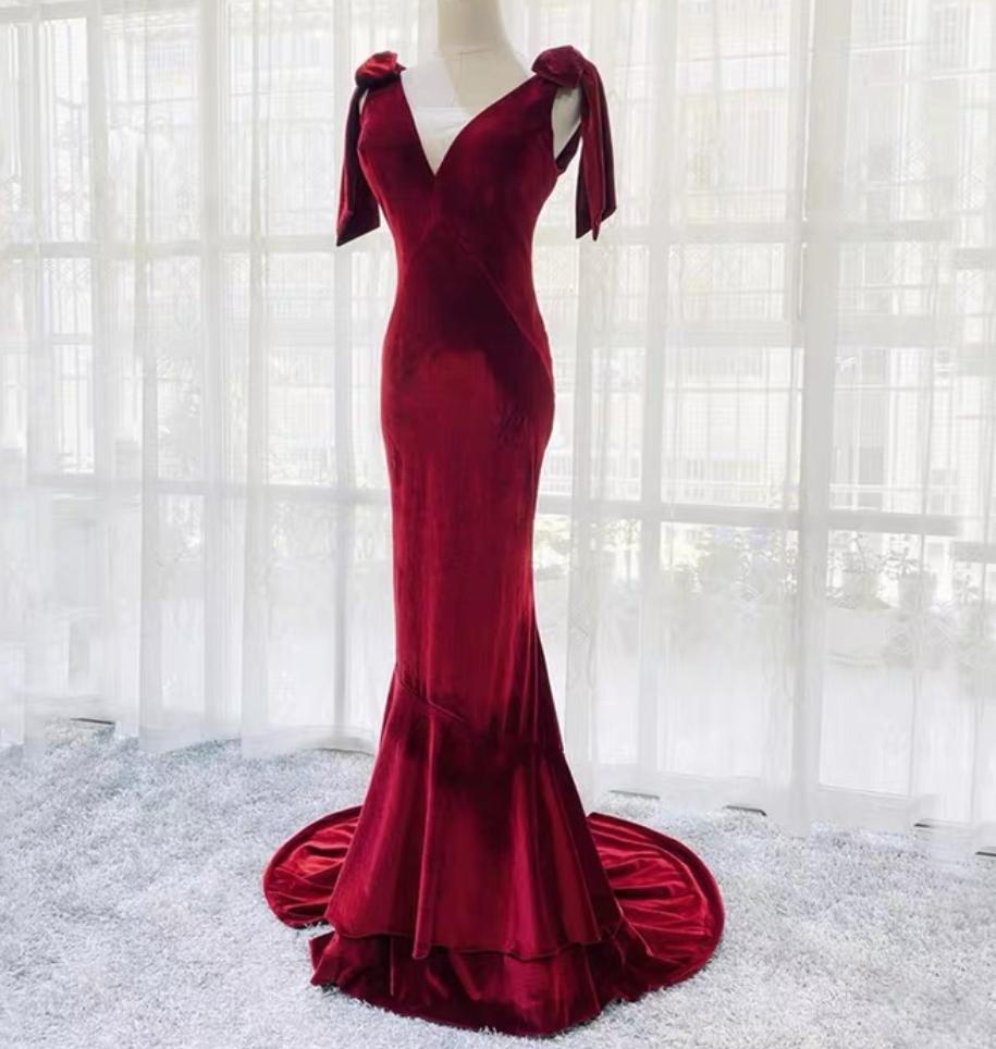 Prom Dresses,Evening Dress, High Quality Velvet, Mermaid Party Dress,Custom Made