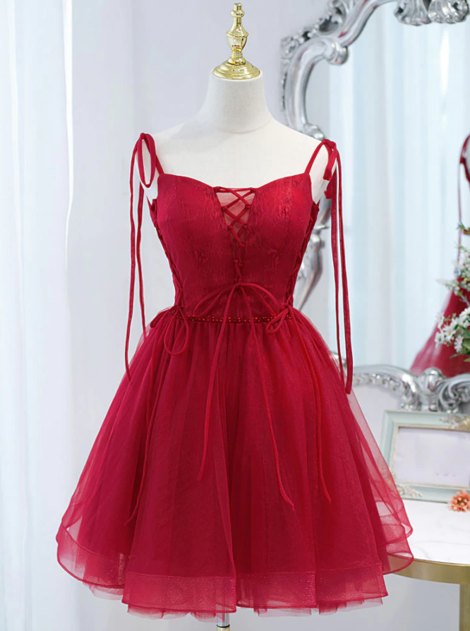 Homecoming Dresses,tulle Lace Short Prom Dress, Lace Short Evening Dress