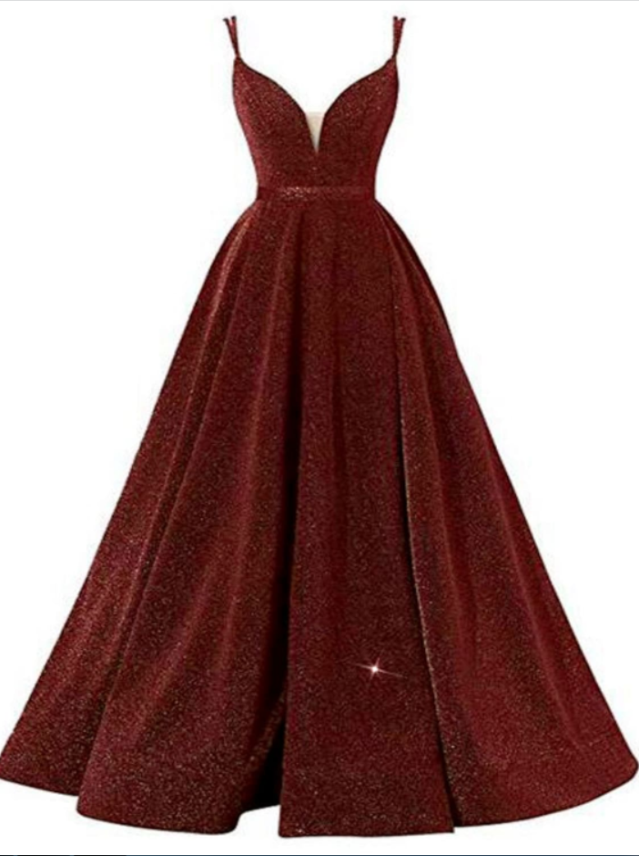 A-line Beautiful Back Sexy Wedding Guest Formal Evening Birthday Dress Spaghetti Strap Sleeveless Floor Length Sequined With Pleats Sequin
