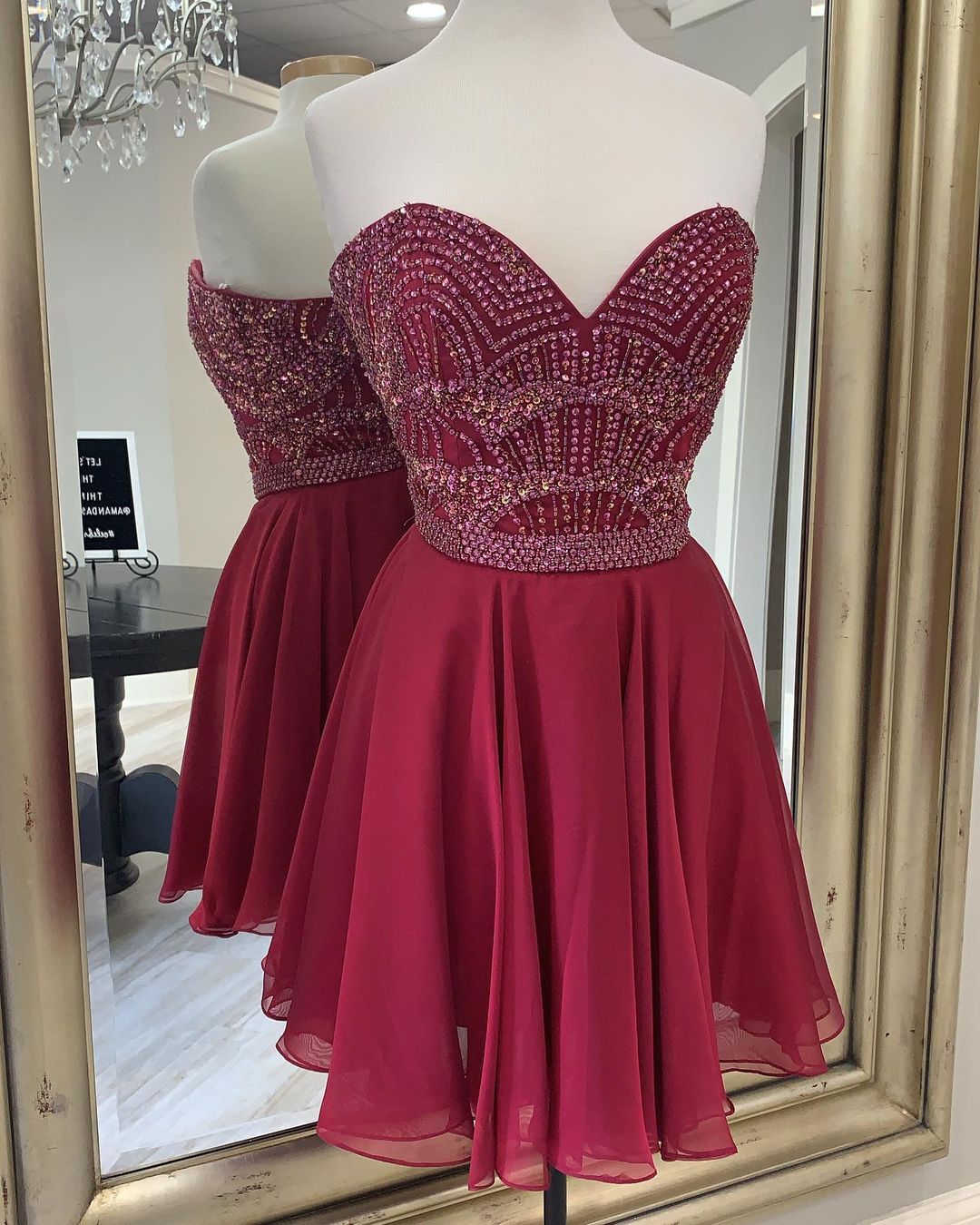 slim fit dress slacks Nox Anabel R117 Short Layered Print Chiffon Homecoming Dress Cut Out Strapless Cocktail Gown 0 / Blue main image 1