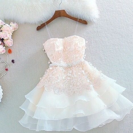 Charming White Organza Homecoming Dress,sexy Spaghetti Straps Evening Dress,layered Short Party Dress
