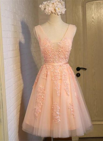 Adorable Pearl Pink Short Homecoming Dresses, Lovely Formal Dress, Prom Dress