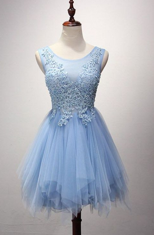 Fashion Homecoming Dress,popular Short Prom Dress,illusion Sleeveless A Line Party Gown