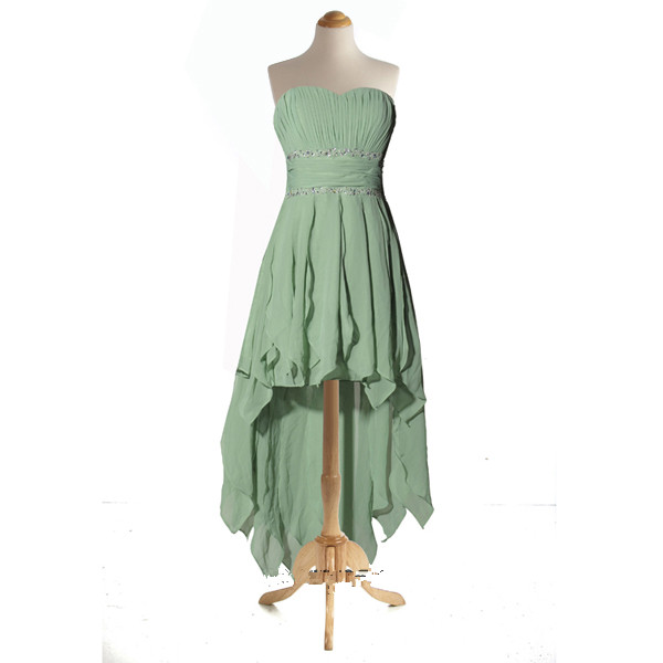 formal plus size black tie dresses Simple Green Sweetheart Neck High Low Prom Dresses, High Low Green Hom –  morievent main image 0