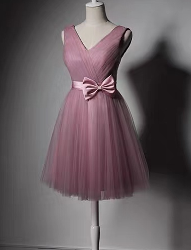Pink Party Dress,sleeveless Homecoming Dress,girl's Party Dress
